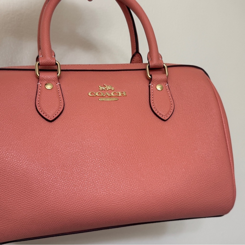 Coach Rowan Coral Pink Handbag and Coach wristlet bundle